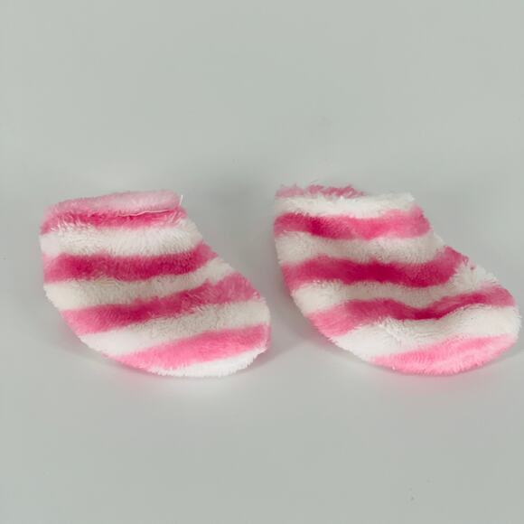 White And Pink Stripe Ankle Height Fluffy Socks for 18 Inch Dolls - GUC - Picture 12 of 12